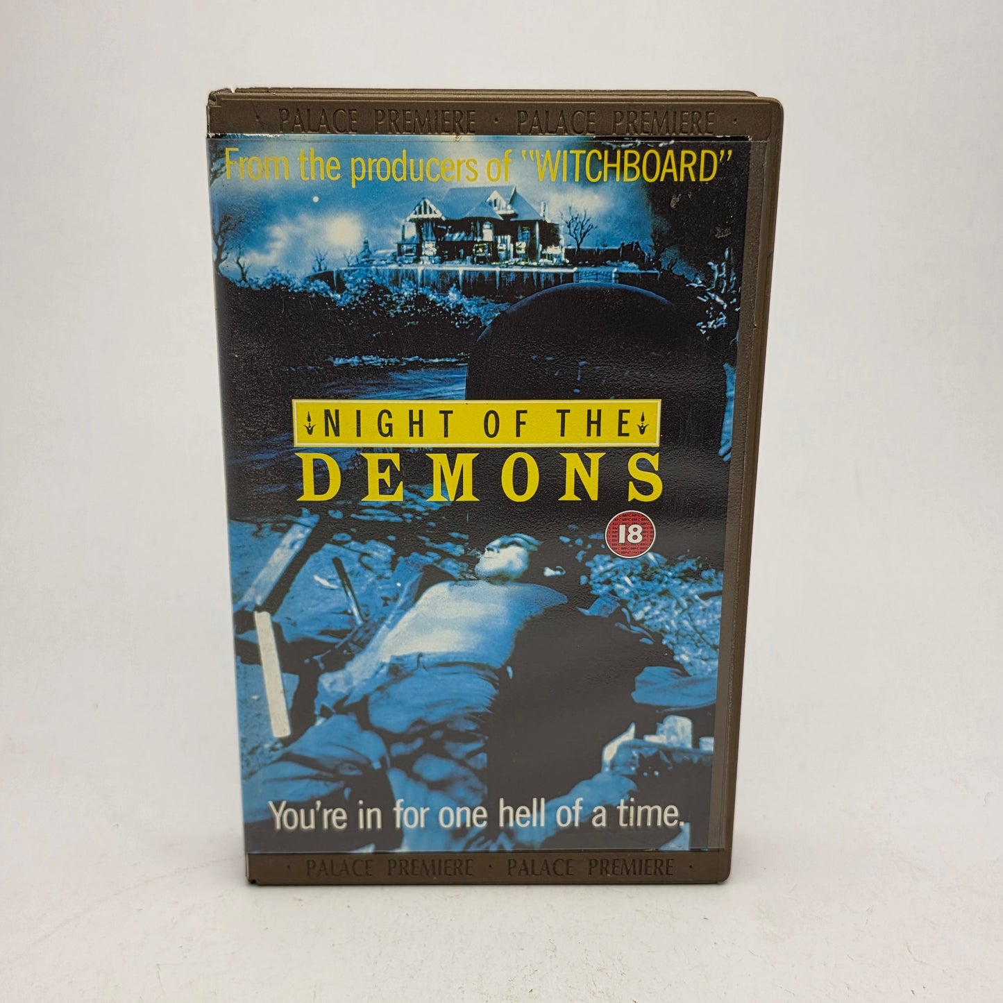 VHS Video ☆ NIGHT OF DEMONS 1988 ☆ 18 Cert Big Box Ex Rental Vintage MERIDIAN