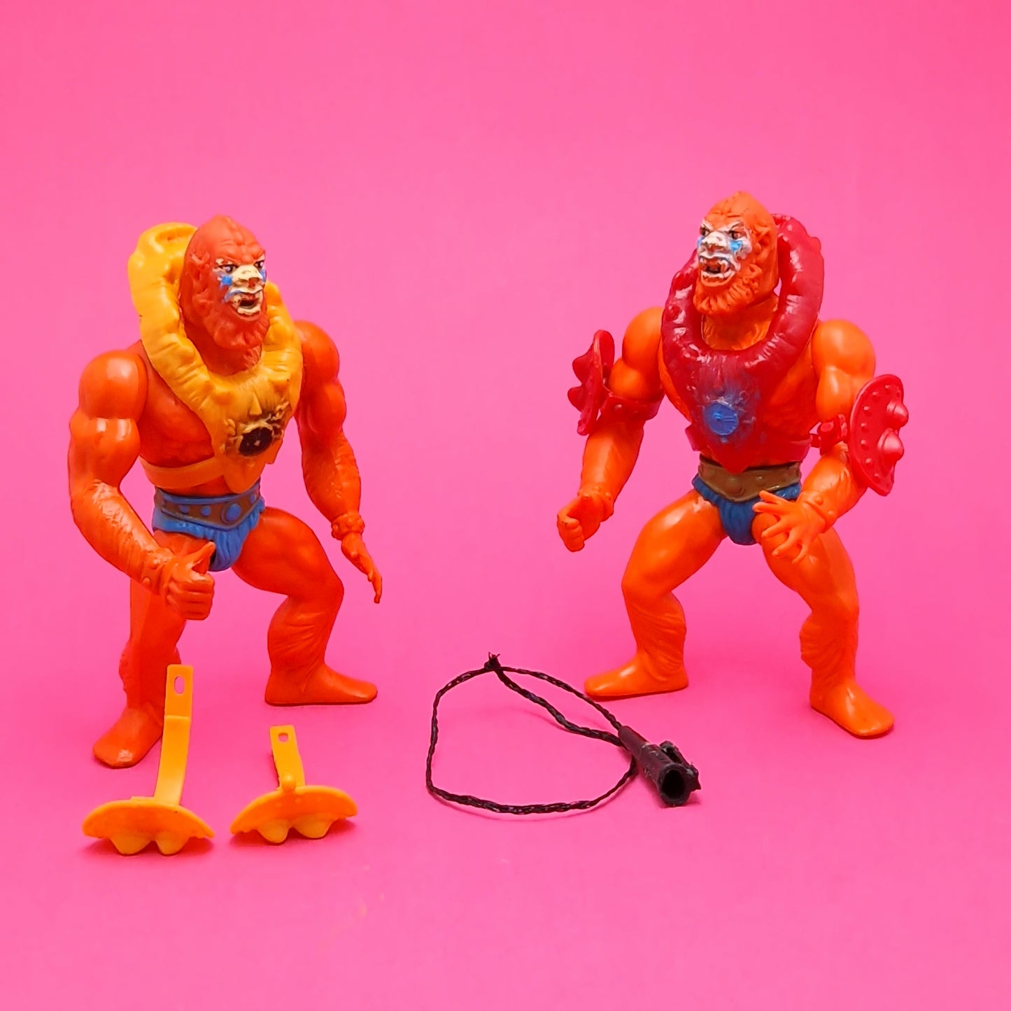 MASTERS OF THE UNIVERSE ☆ BEAST MAN RED YELLOW Vintage Figure ☆ MOTU Loose 80s Mattel Original