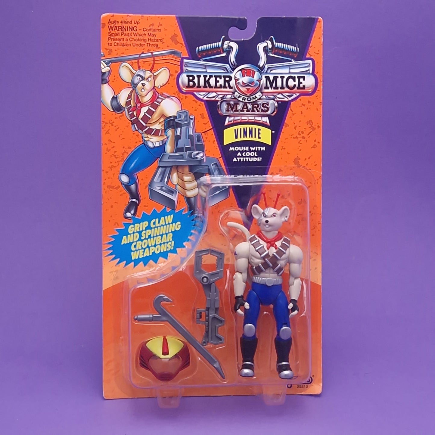 BIKER MICE FROM MARS ☆ THROTTLE VINNIE MODO Carded Action Figure ☆ Sealed Vintage 90s