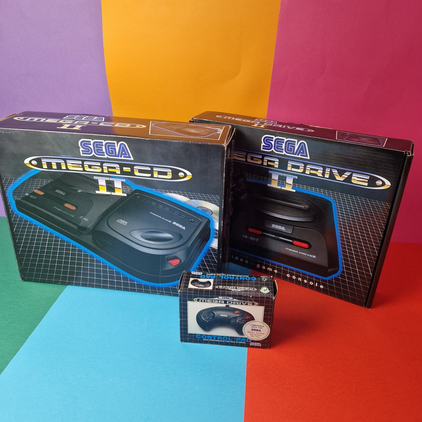 SEGA MEGADRIVE ☆ MEAGDRIVE 2 MEGA CD BOXED CONSOLE ☆ Vintage Retro Controller