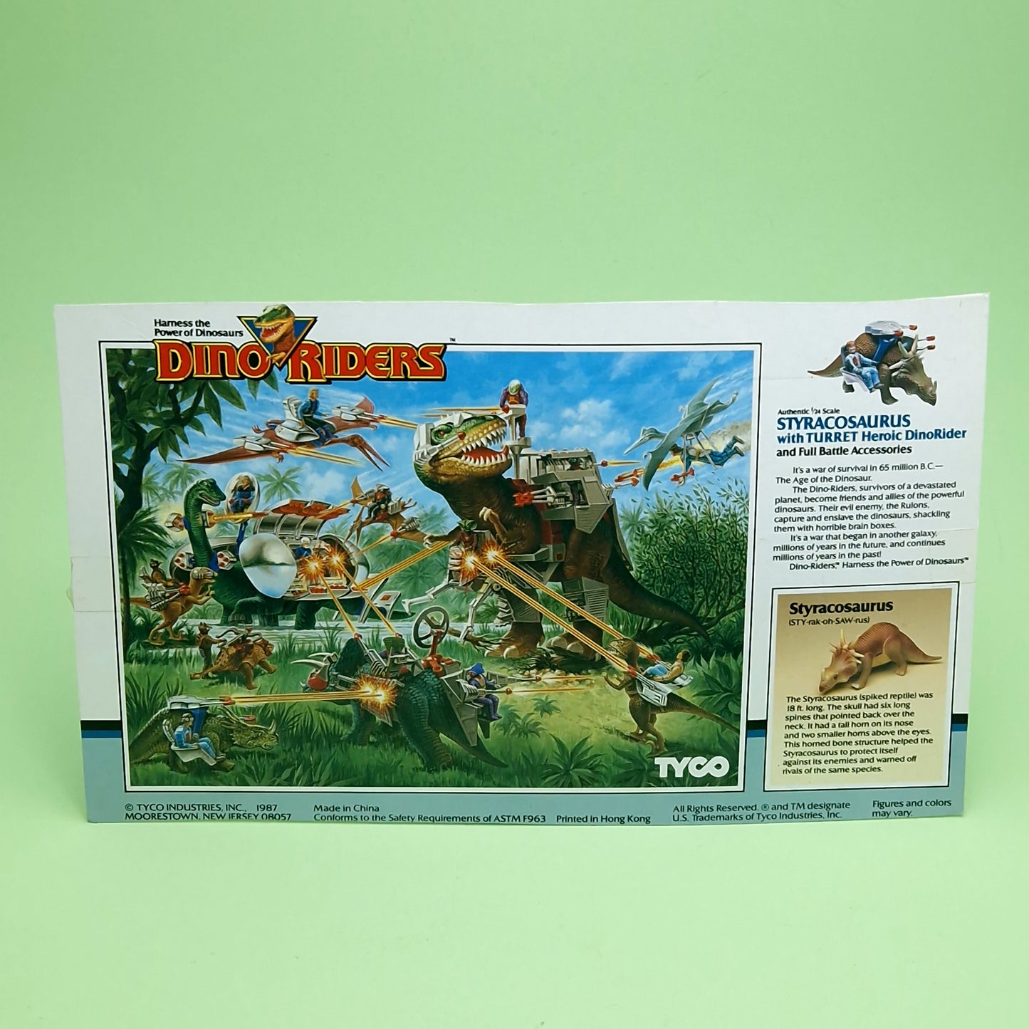 DINO RIDERS ☆ STYRACOSAURUS with Turret Action Figure ☆ Vintage TYCO 80s