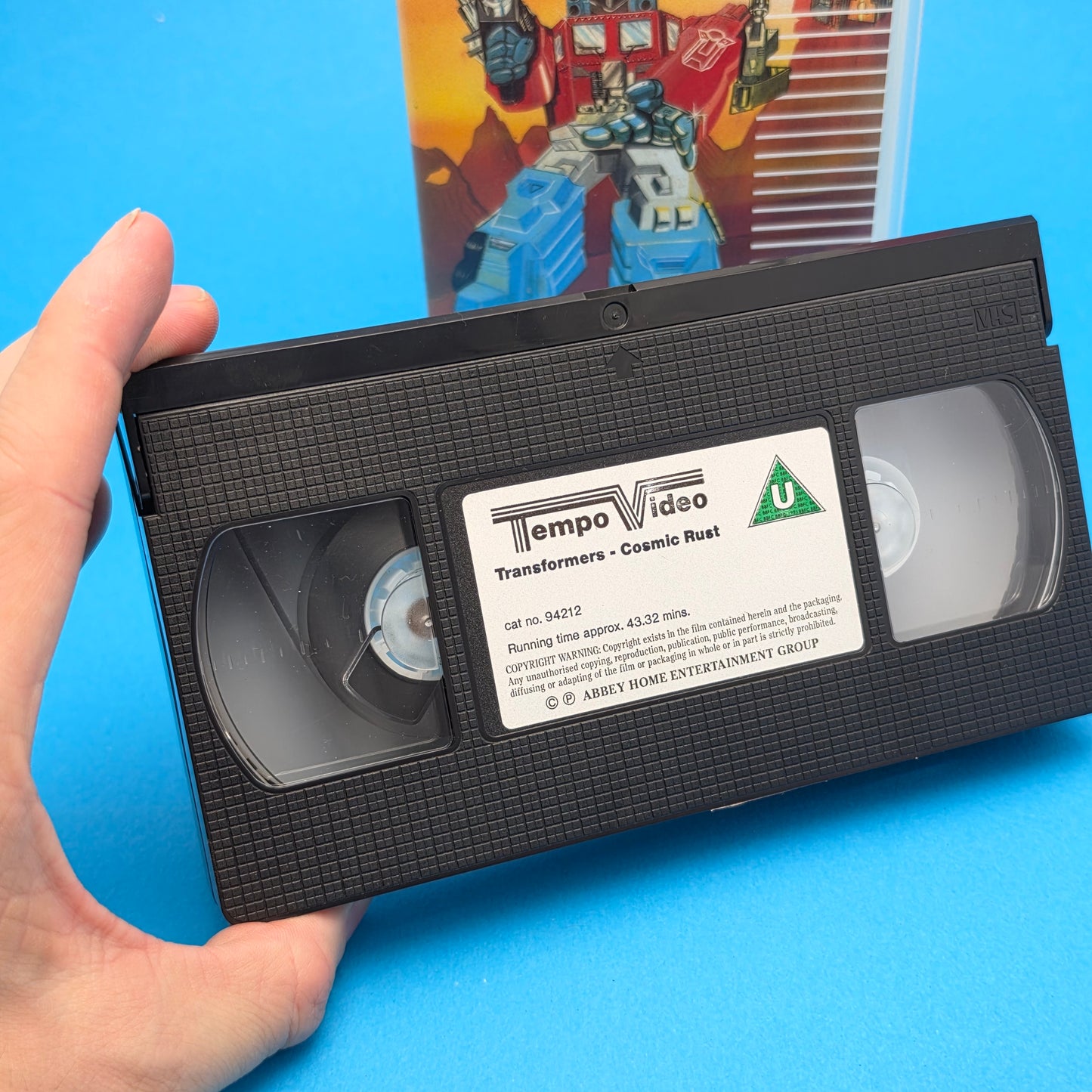 VHS Video ☆ TRANSFORMERS COSMIC RUST MASQUERADE ☆ U Cert Vintage Tape