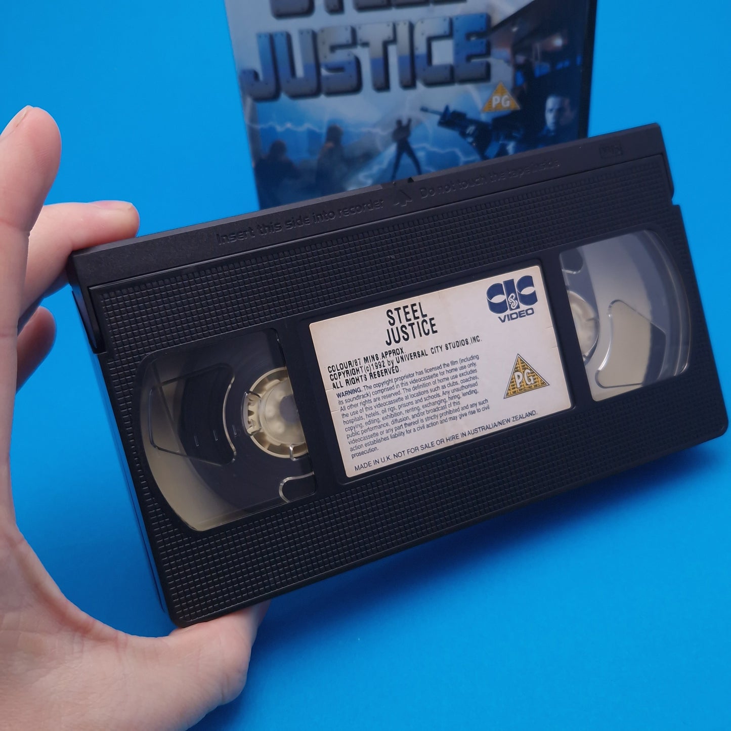 VHS Video ☆ STEEL JUSTICE ☆ 80s Big Box Ex Rental Horror Vintage