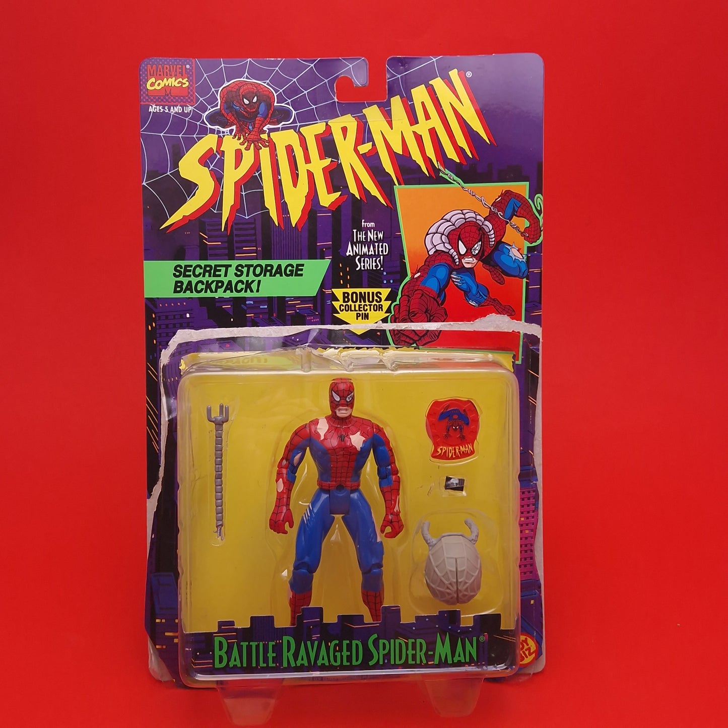 SPIDER-MAN ANIMATED SERIES ☆ BATTLE RAVAGED Action Figure ☆ Marvel Toybiz 90s Vintage