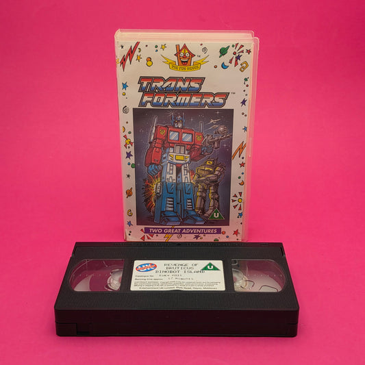 VHS Video ☆ TRANSFORMERS TWO GREAT ADVENTURES ☆ U Cert Vintage Tape Fun House