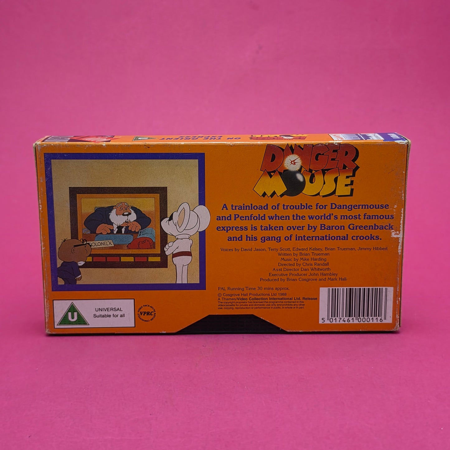 VHS Video ☆ DANGER MOUSE On The Orient Express ☆ U Cert Vintage Tape Card Sleeve
