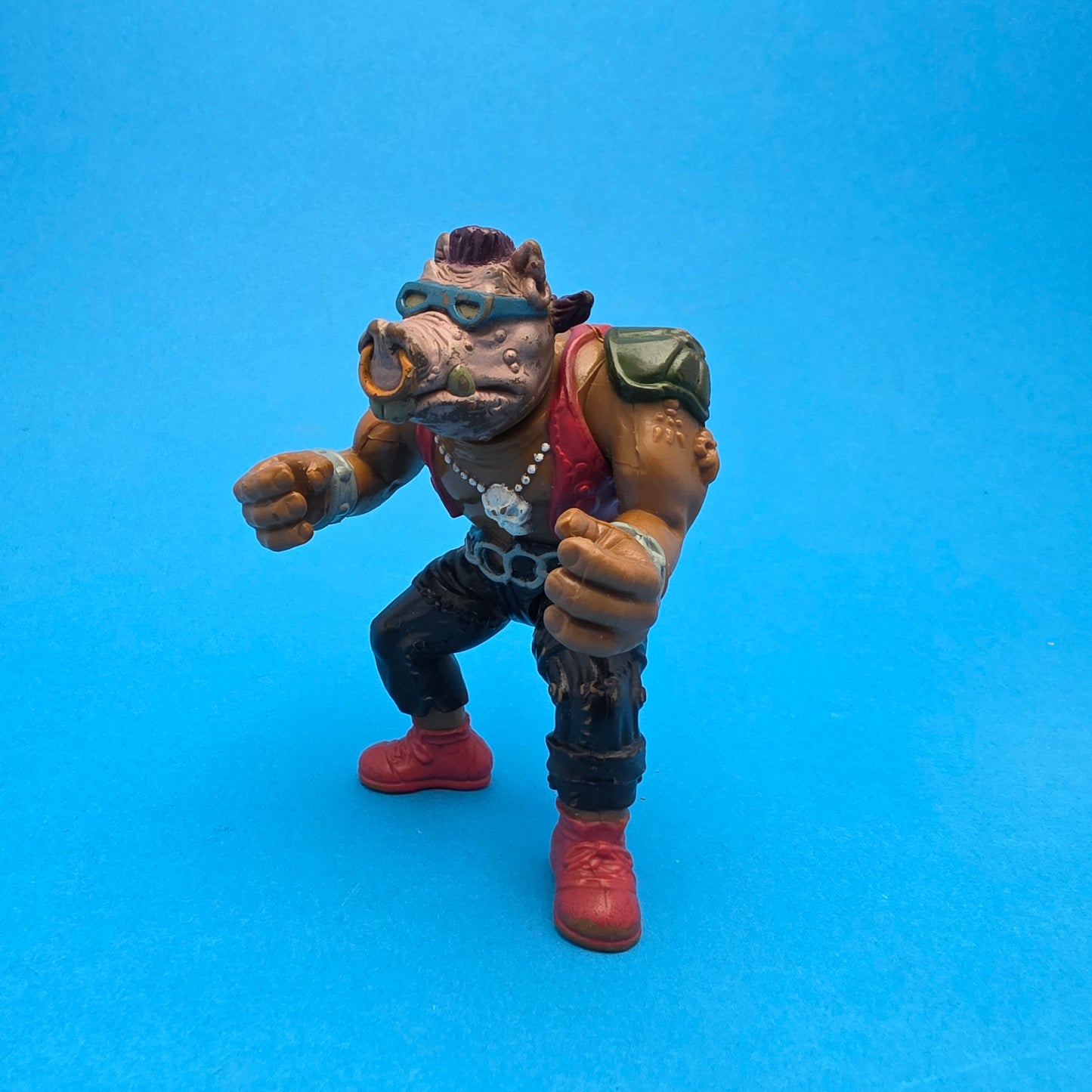 TEENAGE MUTANT NINJA TURTLES ☆ SOFT HEAD BEBOP Vintage Action Figure ☆ 90s Loose