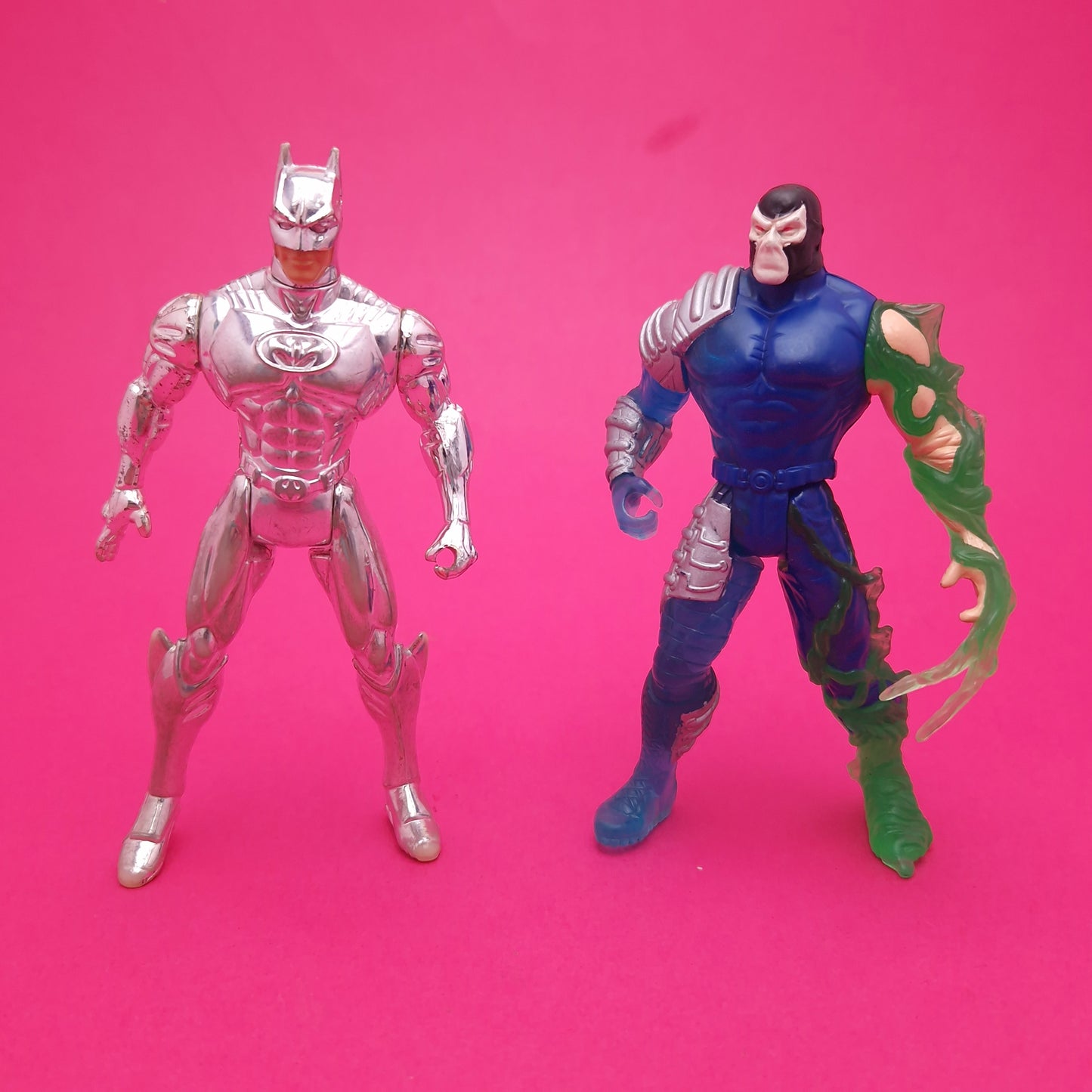 BATMAN & ROBIN ☆ Batman vs Bane Action Figures ☆ Vintage 90s Kenner Loose