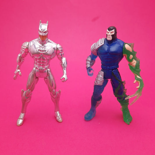 BATMAN & ROBIN ☆ Batman vs Bane Action Figures ☆ Vintage 90s Kenner Loose