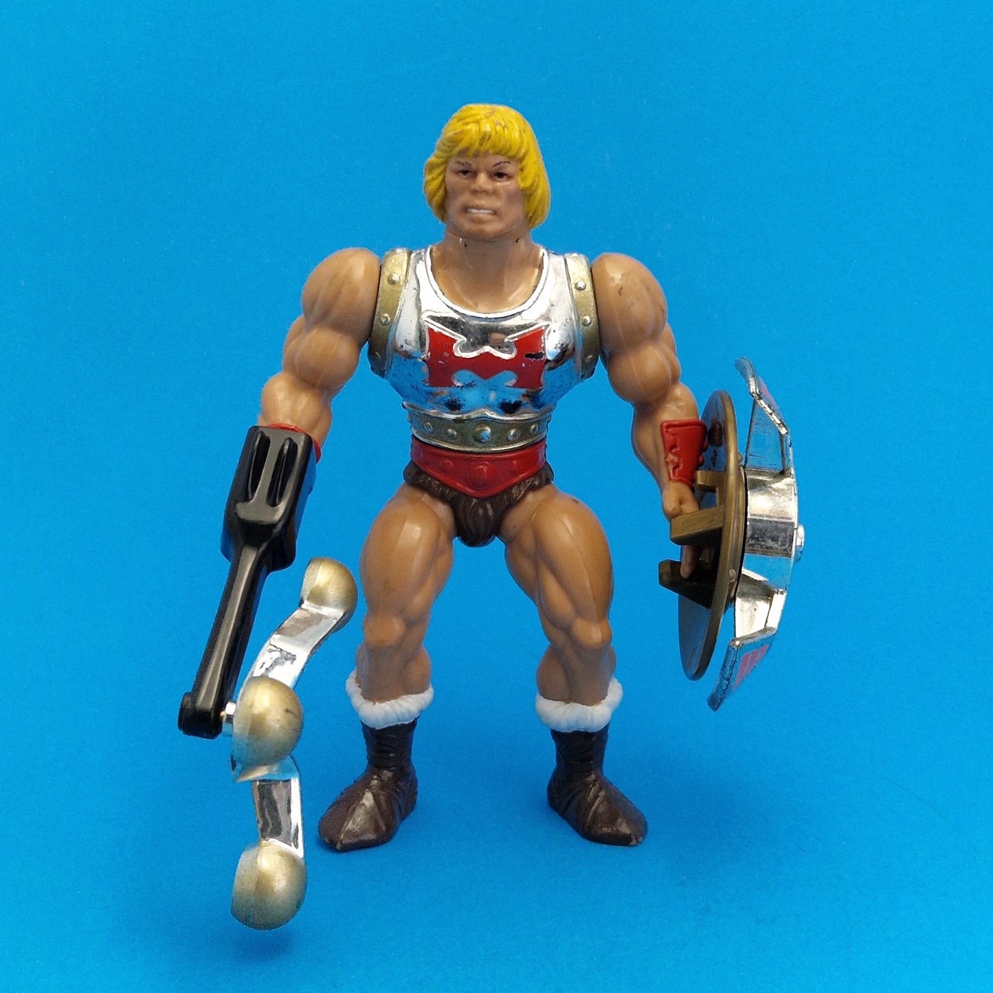 MASTERS OF THE UNIVERSE ☆ FLYING FISTS HE-MAN Vintage Figure ☆ MOTU Complete 80s Mattel Original