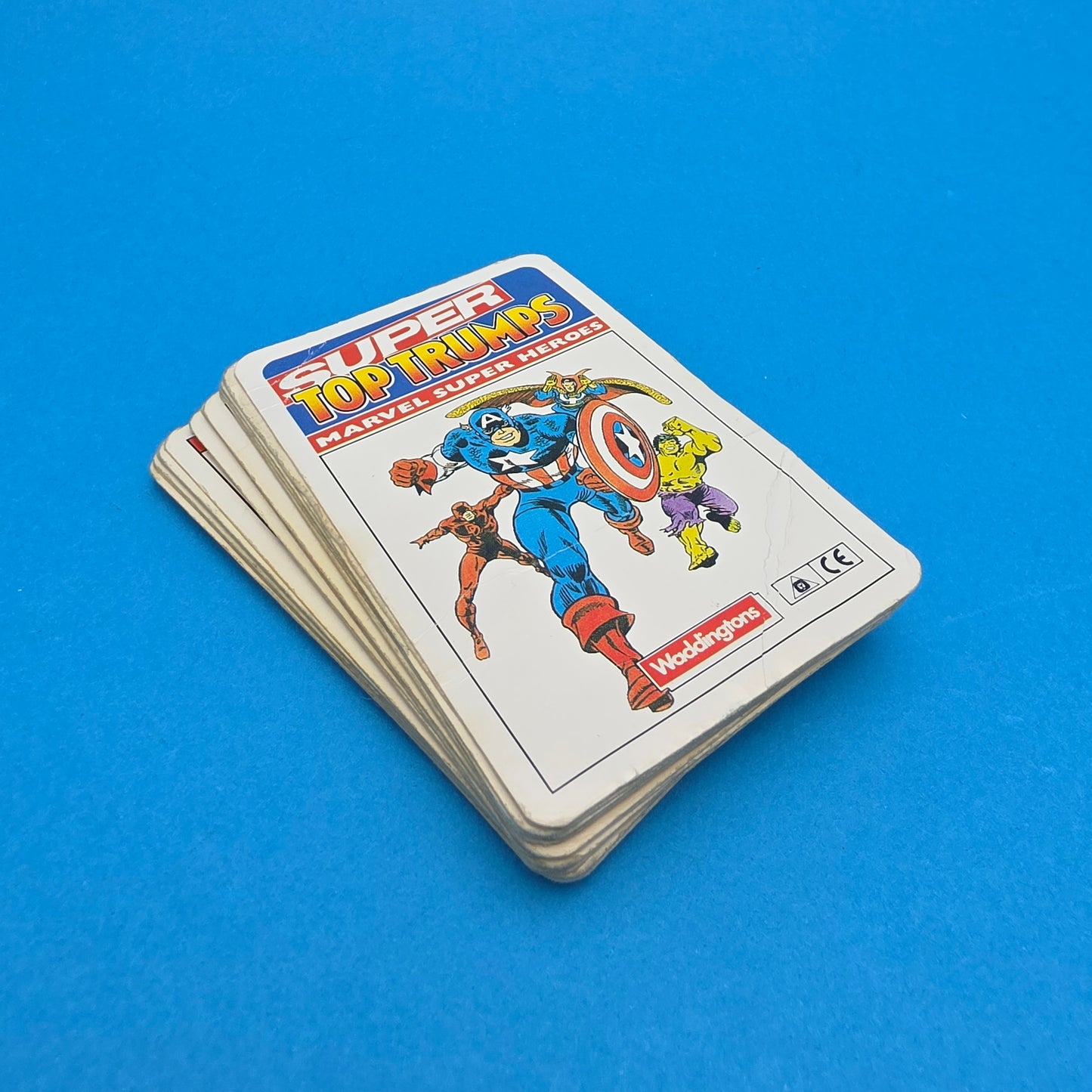 TOP TRUMPS ☆ MARVEL SUPERHEROES Cards ☆ Vintage Game Case Waddingtons 1988
