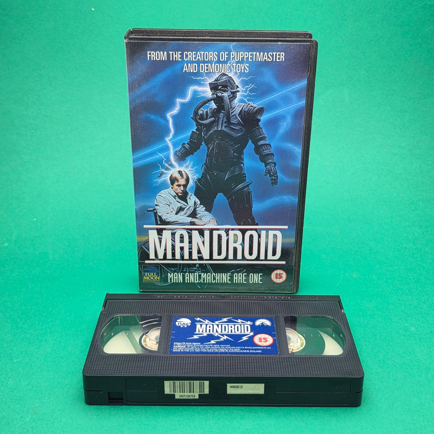 VHS Video ☆ MANDROID ☆ 15 Cert Big Box Ex-Rental Vintage Tape
