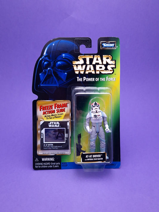 STAR WARS POTF ☆ Freeze Frame AT-AT DRIVER Figure ☆ MOC Sealed Carded Kenner Power of the Force