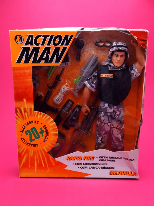 ACTION MAN ☆ RAPID FIRE Action Figure Doll ☆ Vintage HASBRO Boxed 90's SEALED