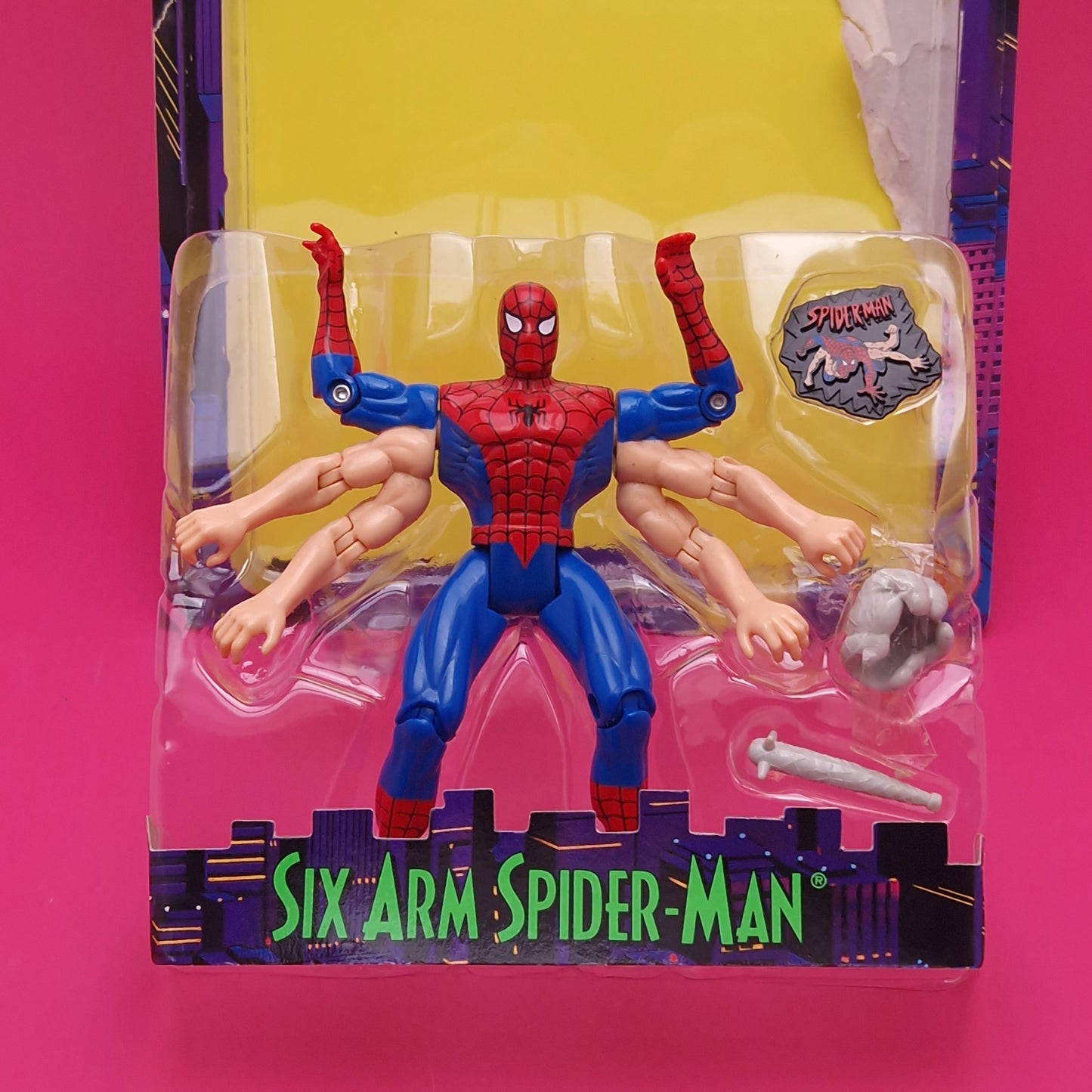 SPIDER-MAN ANIMATED SERIES ☆ Vintage SIX ARM Figure ☆ Original Toybiz 90s