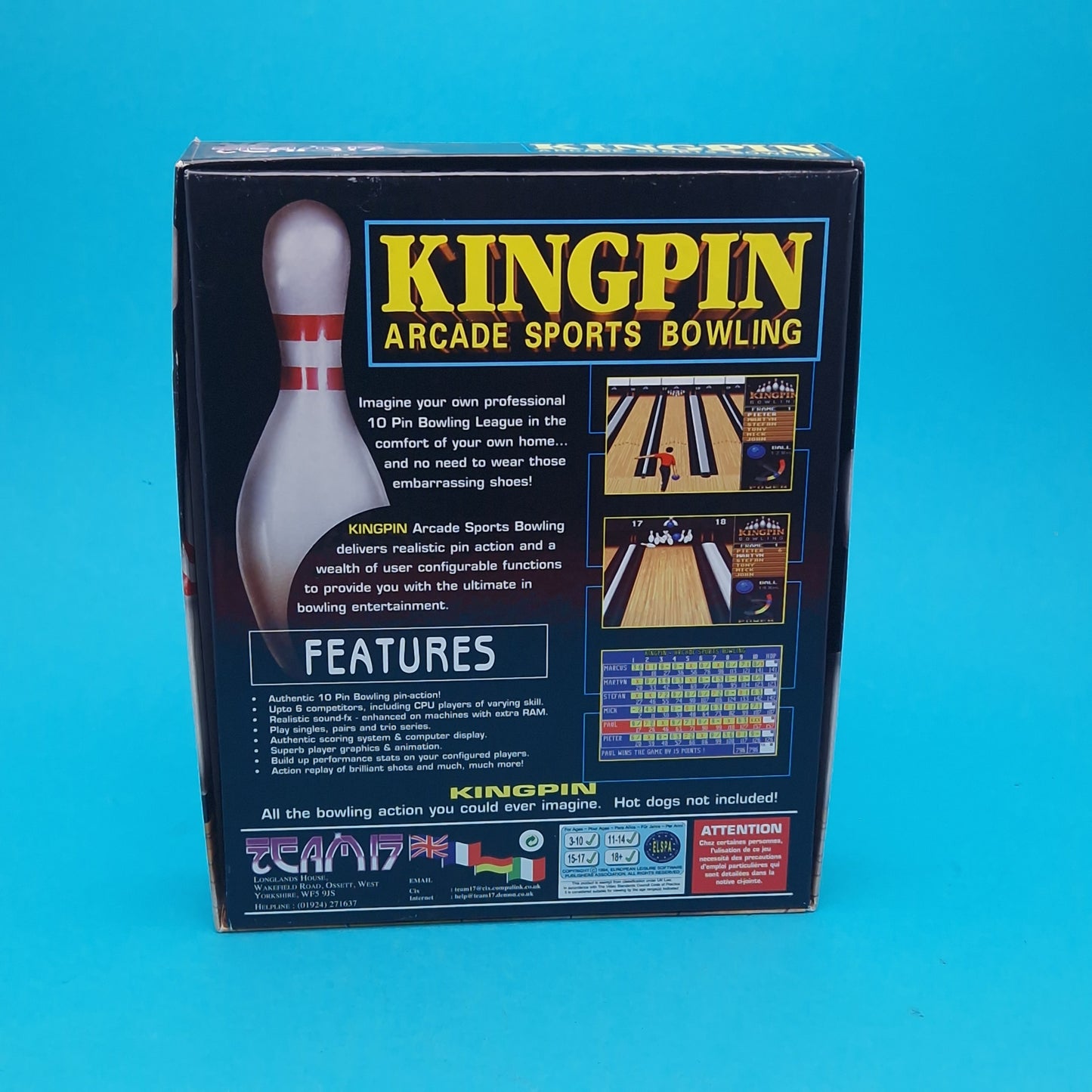 AMIGA CD32 ☆ KINGPIN BOWLING ☆ BIG BOX BOXED Vintage Retro Game Commodore 90s