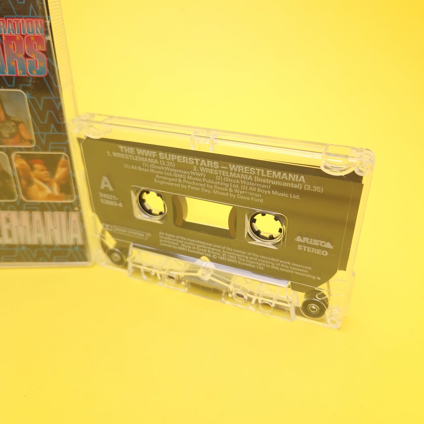 WWF WORLD WRESTLING SUPERSTARS Cassette Tape Wrestlemania Vintage ☆ Case