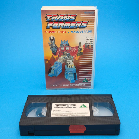 VHS Video ☆ TRANSFORMERS COSMIC RUST MASQUERADE ☆ U Cert Vintage Tape