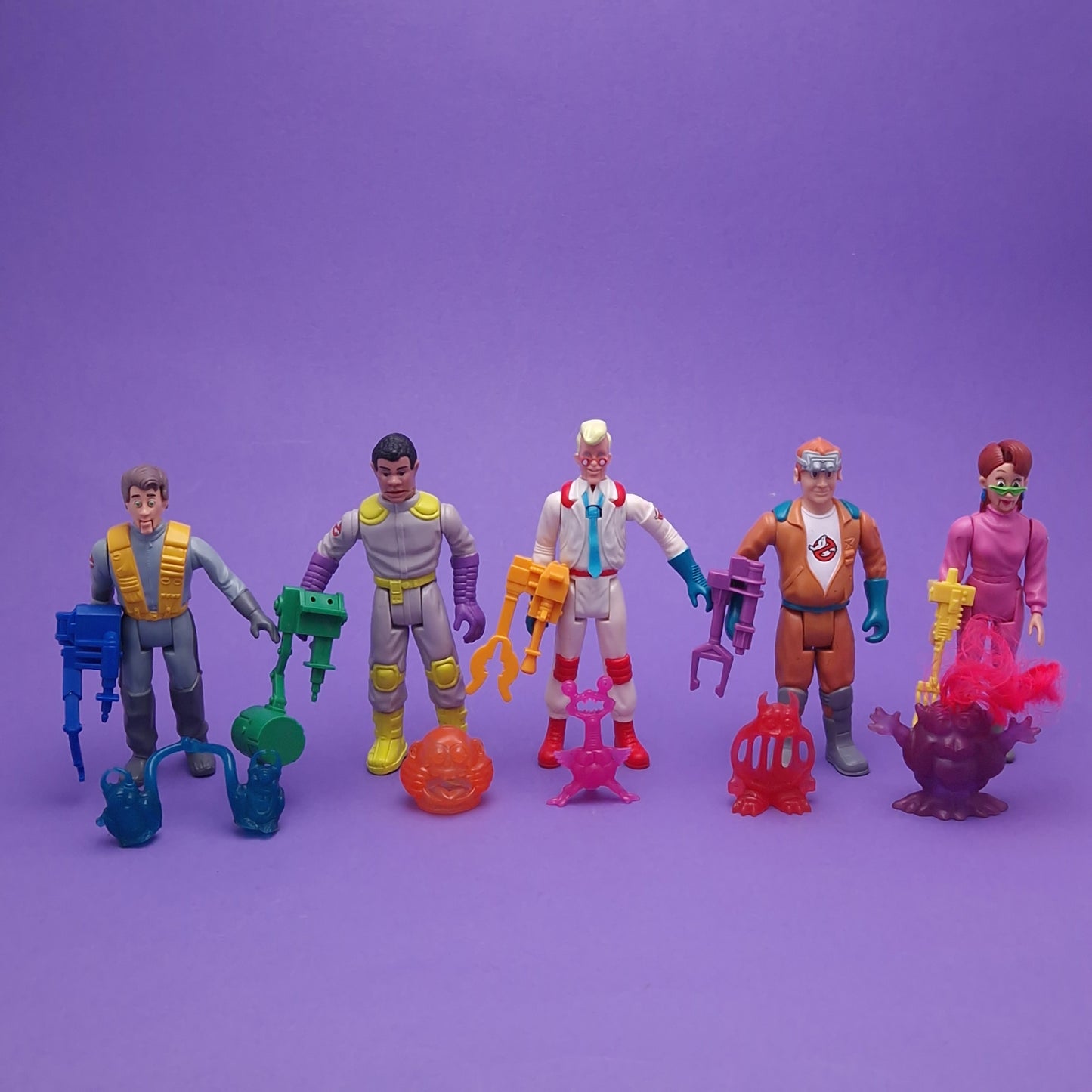 GHOSTBUSTERS ☆ FRIGHT FEATURES SET OF 5 Vintage Figure ☆ COMPLETE 80s Kenner