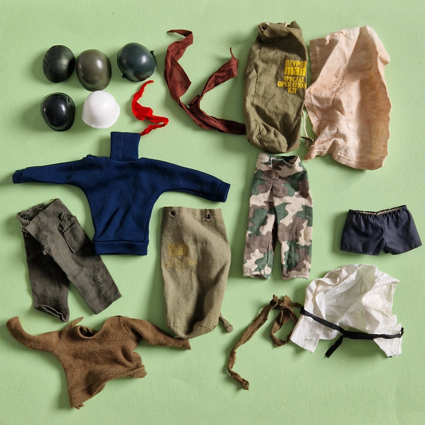 ACTION MAN ☆ FIGURE CLOTHES ACCESSORIES Uniform parts 70's 80's 100+ Items ☆ Vintage PALITOY Loose