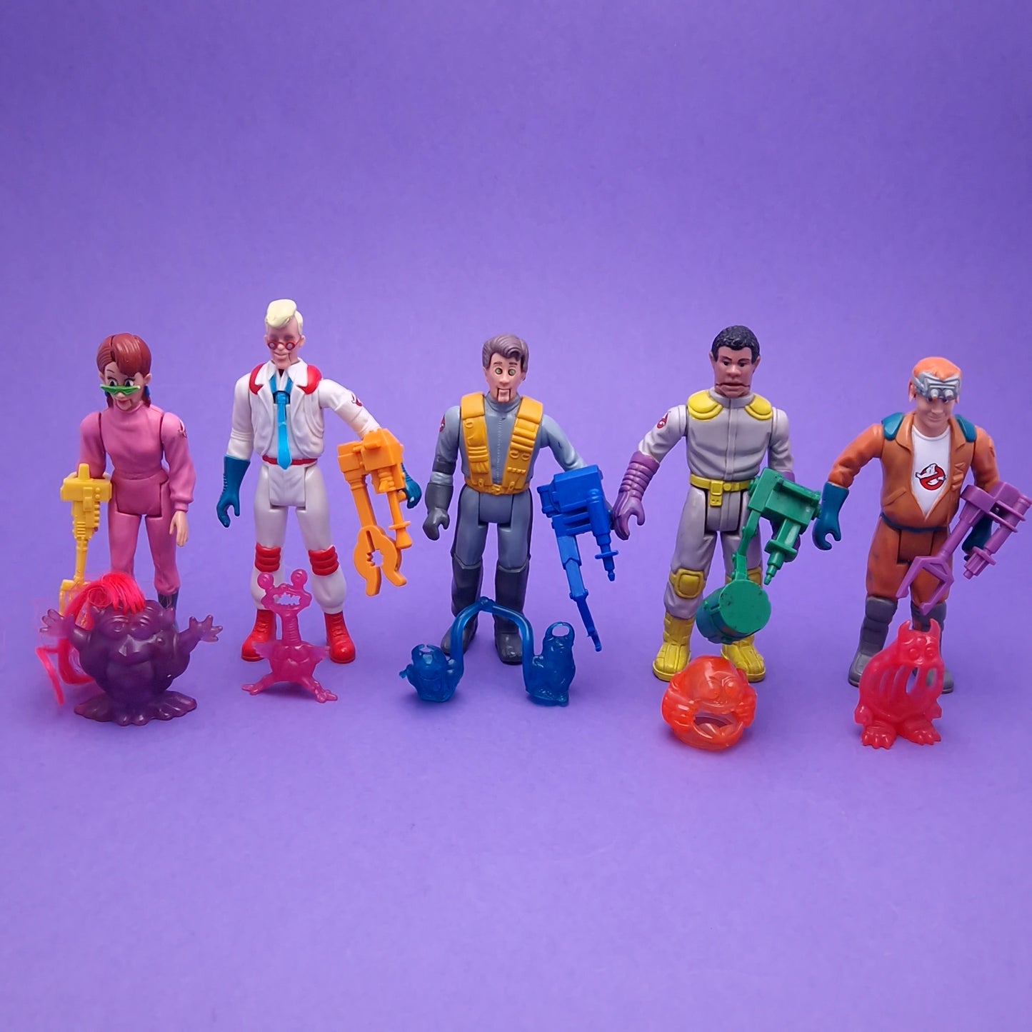 GHOSTBUSTERS ☆ FRIGHT FEATURES SET OF 5 Vintage Figure ☆ COMPLETE 80s Kenner
