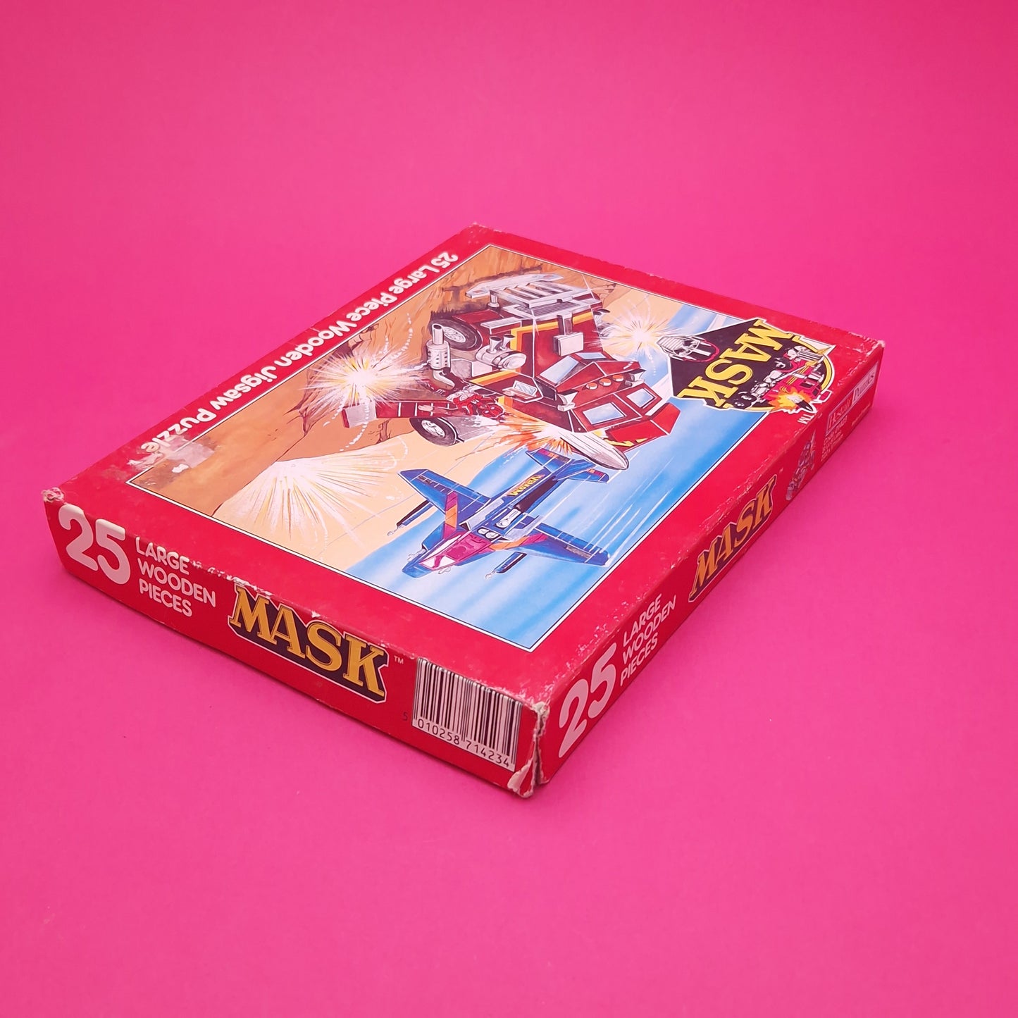 M.A.S.K ☆ 2x WOODEN 25 Large Piece JIGSAW Boxed Rhino Thunderhawk ☆ Hestair Vintage 80s Rare