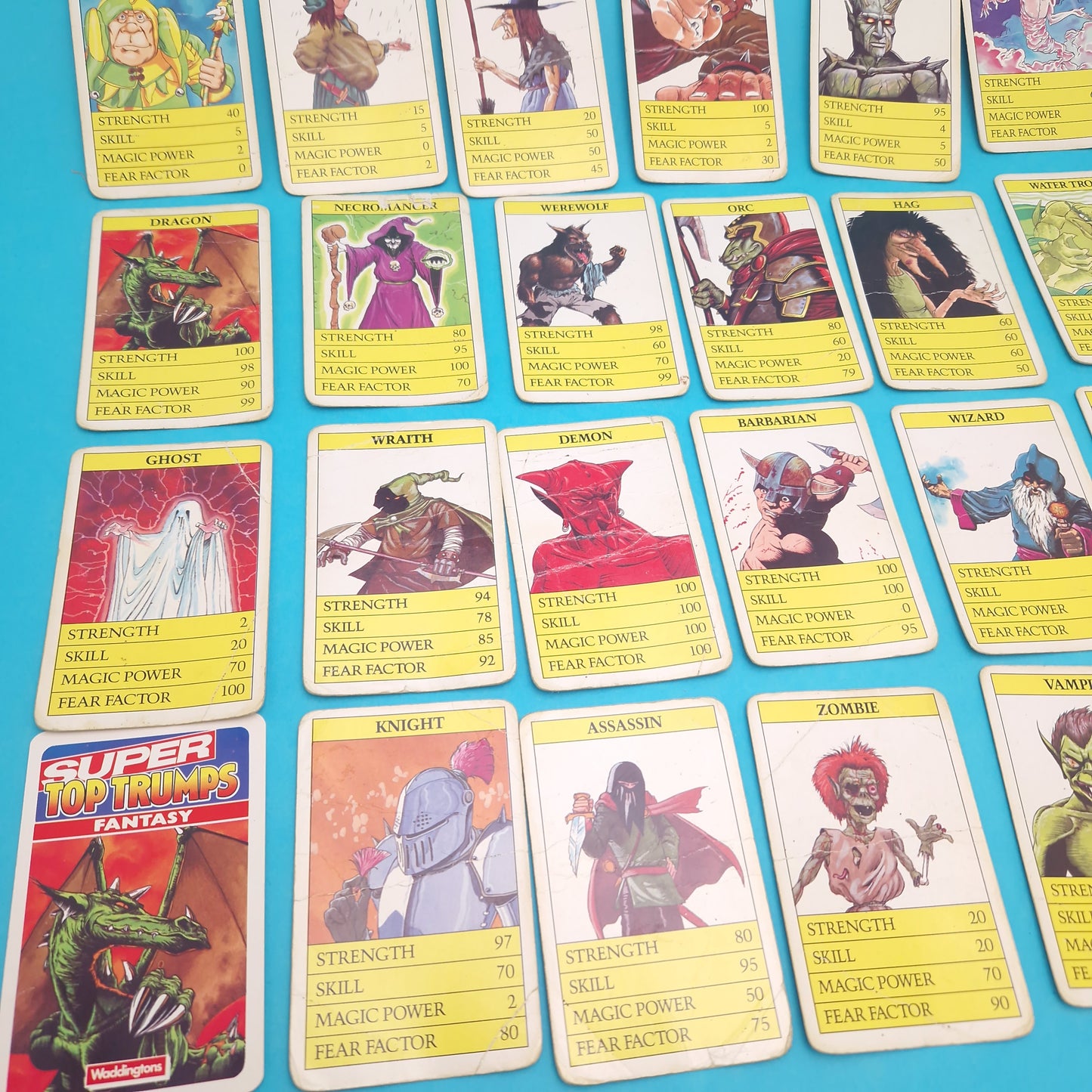 TOP TRUMPS ☆ FANTASY Cards ☆ Complete Vintage Game Case Waddingtons