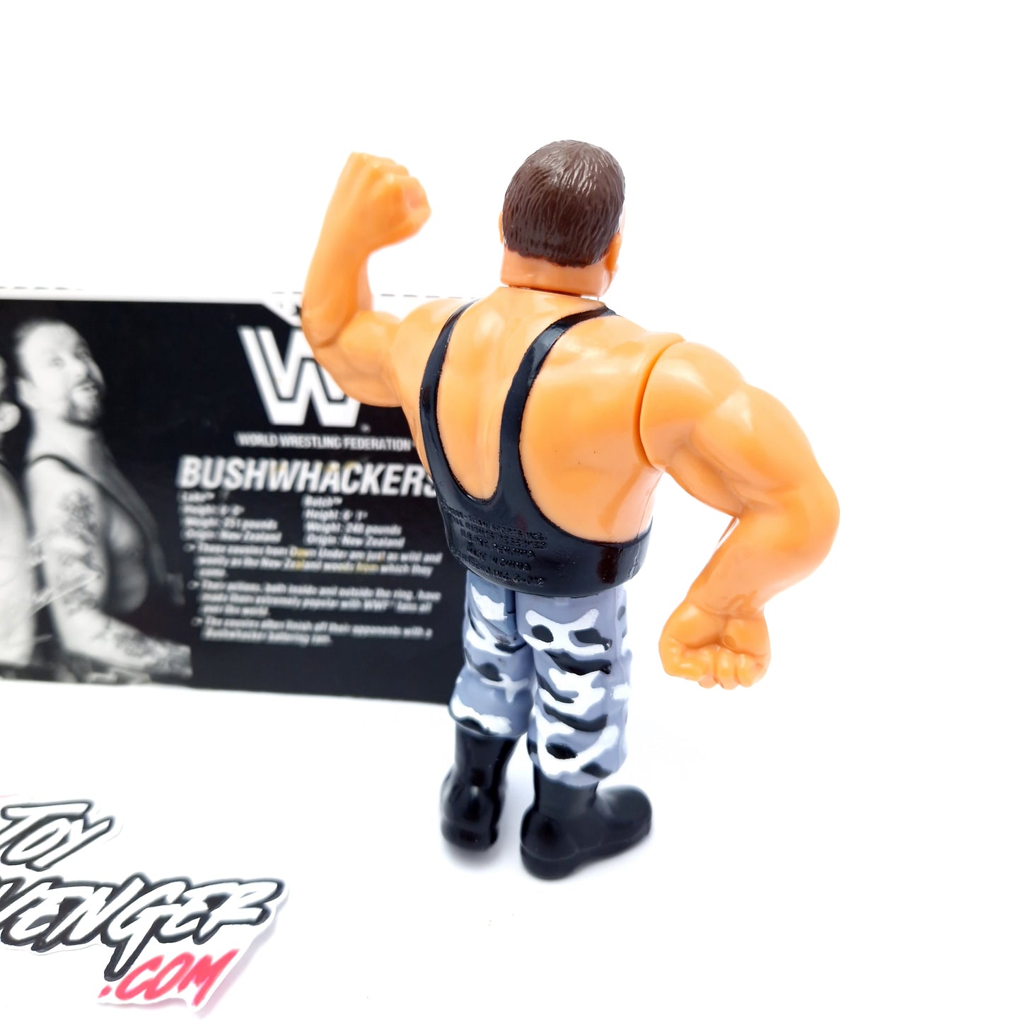 WWF HASBRO LUKE & BUTCH BUSHWACKERS Vintage Wrestling Figure ☆ Bio Card Original 90s Series 2