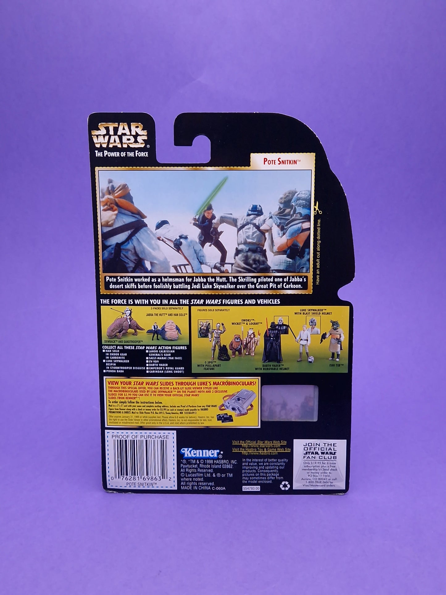 STAR WARS POTF ☆ Freeze Frame POTE SNITKIN Figure ☆ MOC Sealed Carded Kenner Power of the Force