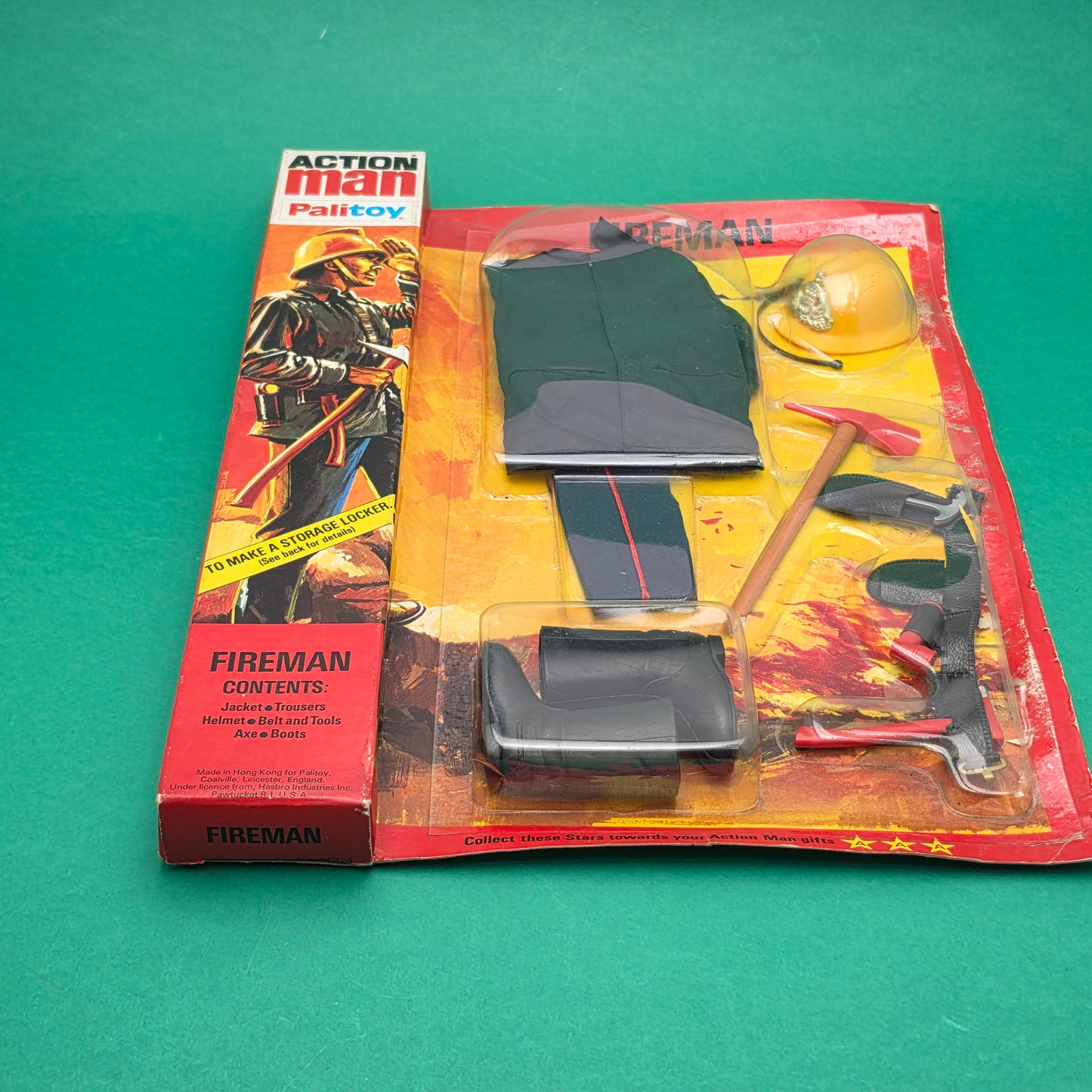 ACTION MAN ☆ FIREMAN Outfit for Figure ☆ Carded Original Vintage Palitoy
