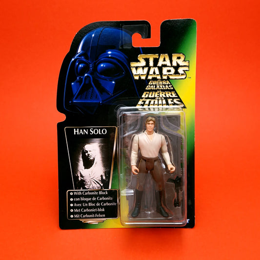 STAR WARS POTF ☆ HAN SOLO CARBONITE BLOCK Figure ☆ MOC Sealed Carded Kenner Power of the Force