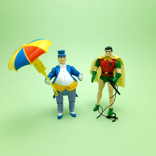 BATMAN 89☆ Vintage PENGUIN & ROBIN DC SUPER HEROES Figure ☆ Original Toybiz 1989