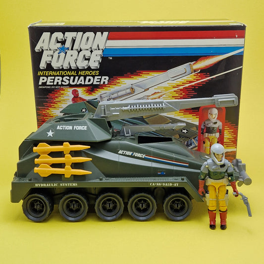 ACTION FORCE ☆ PERSUADER & BACKSTOP Vehicle Complete ☆ BOXED G.I.JOE Hasbro 1988