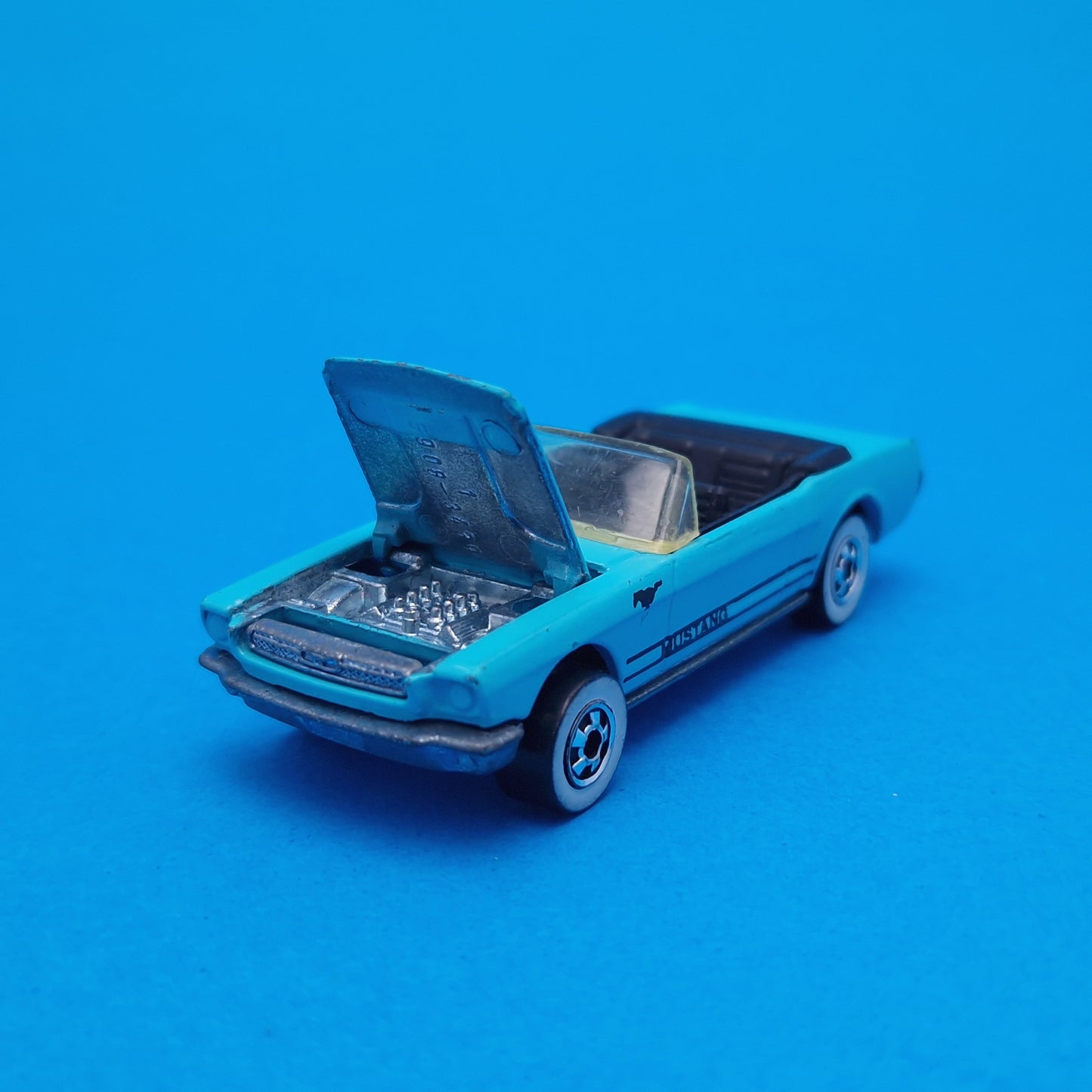 HOTWHEELS ☆ 65 Ford Mustand Convertible Teal Blue Car Vehicle ☆ Diecast Car Vintage 1983