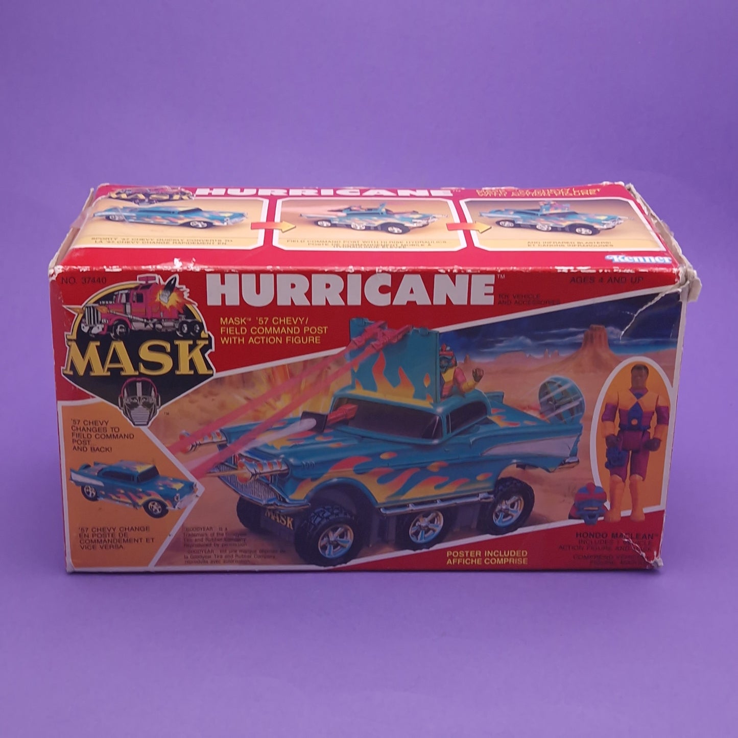 M.A.S.K ☆ HURRICANE Hondo McClean ☆ BOXED Complete Vintage MASK Kenner 80s Canada Box