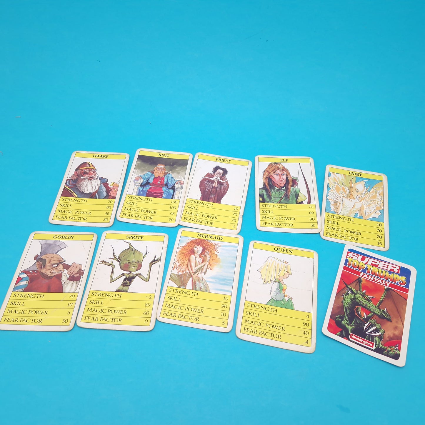 TOP TRUMPS ☆ FANTASY Cards ☆ Complete Vintage Game Case Waddingtons