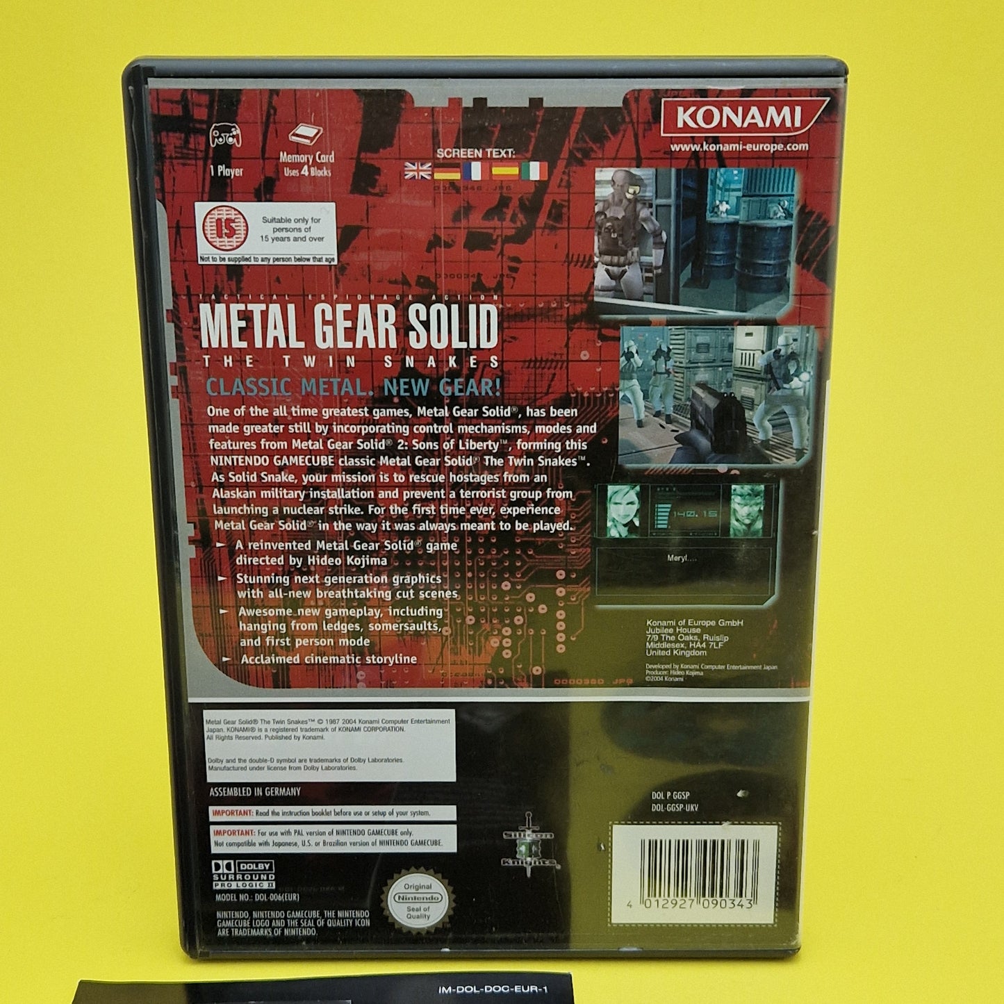 NINTENDO GAMECUBE ☆ METAL GEAR SOLID THE TWIN SNAKES ☆ Retro Boxed & Manual