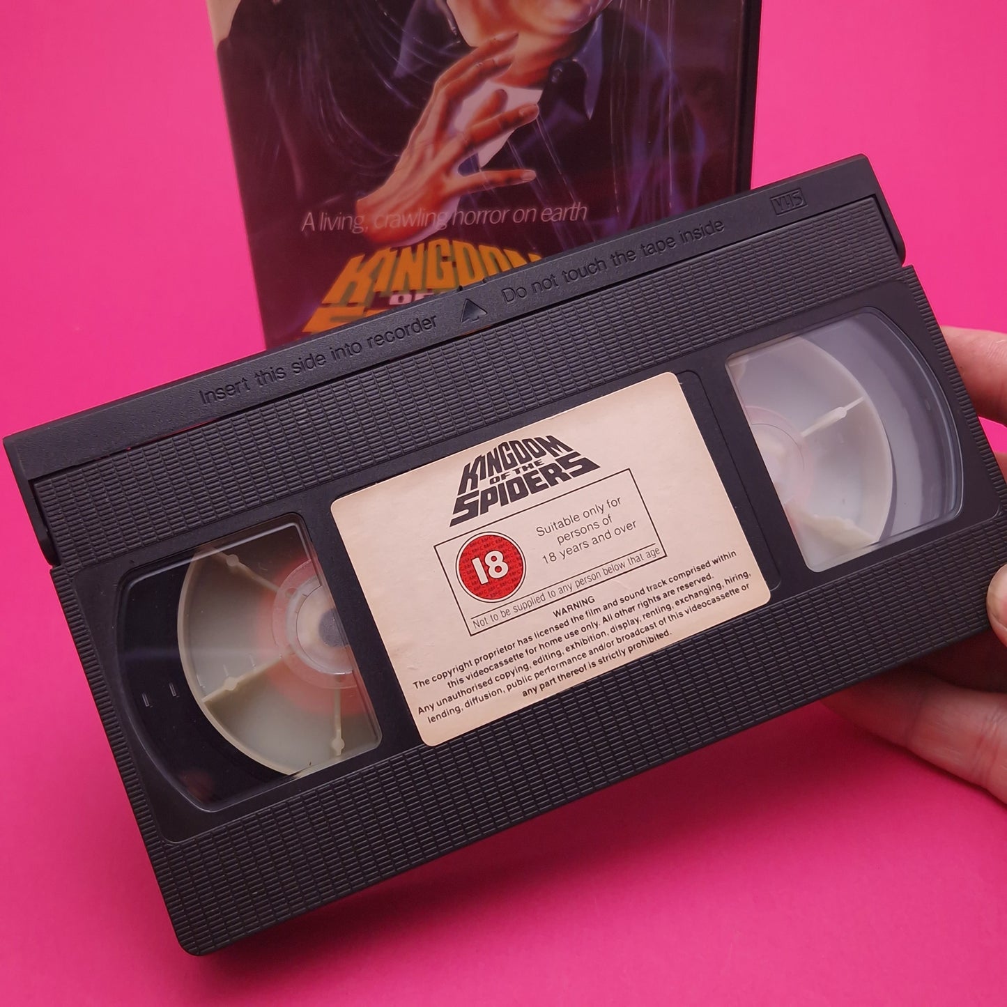 VHS Video ☆ KINGDOM OF THE SPIDERS ☆ 70s Big Box Ex Rental Vintage 18 cert
