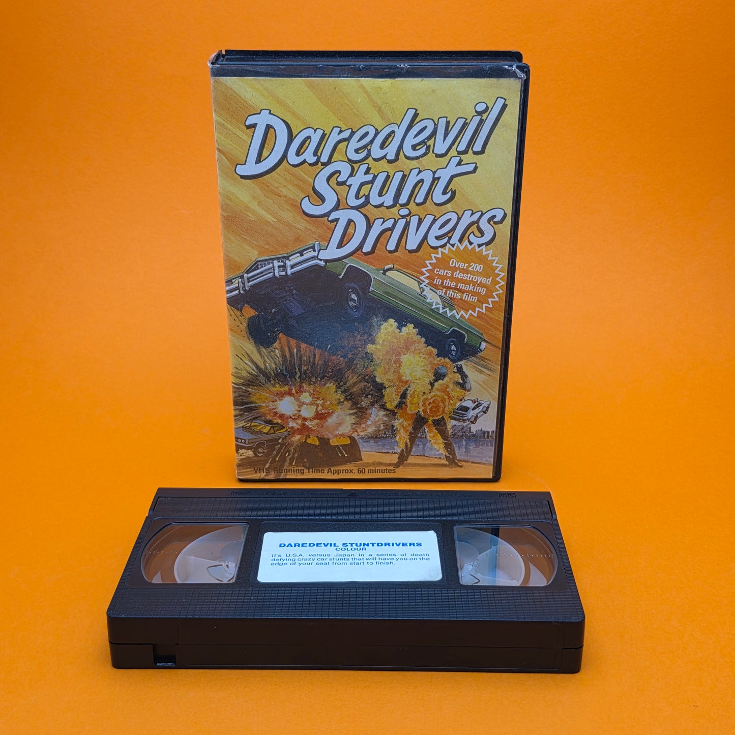 VHS Video ☆ DARE DEVIL STUNT DRIVERS ☆ 70s Pre-cert Big Box Ex Rental Vintage