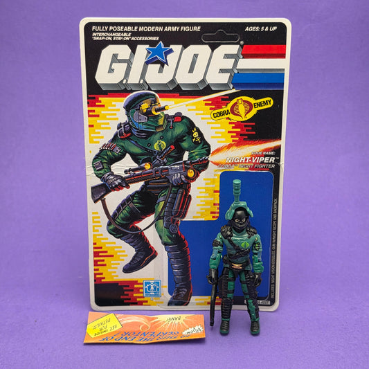 GI JOE ☆ NIGHT-VIPER Action Figure Complete ☆ Action Force Hasbro 1989 Card
