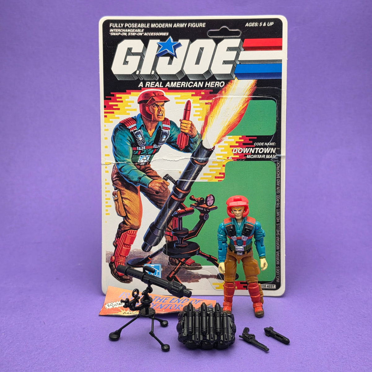 G.I. JOE ☆ DOWNTOWN Figure Complete ☆ Action Force Hasbro 1989 Card