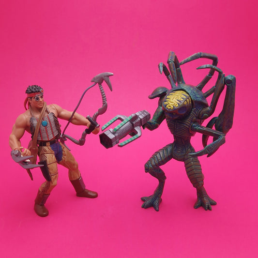 TUROK ☆ JOSHUA FIRESEED Dinosaur Hunter & PRIMAGEN Vintage Action Figure ☆ Playmates Loose 1998