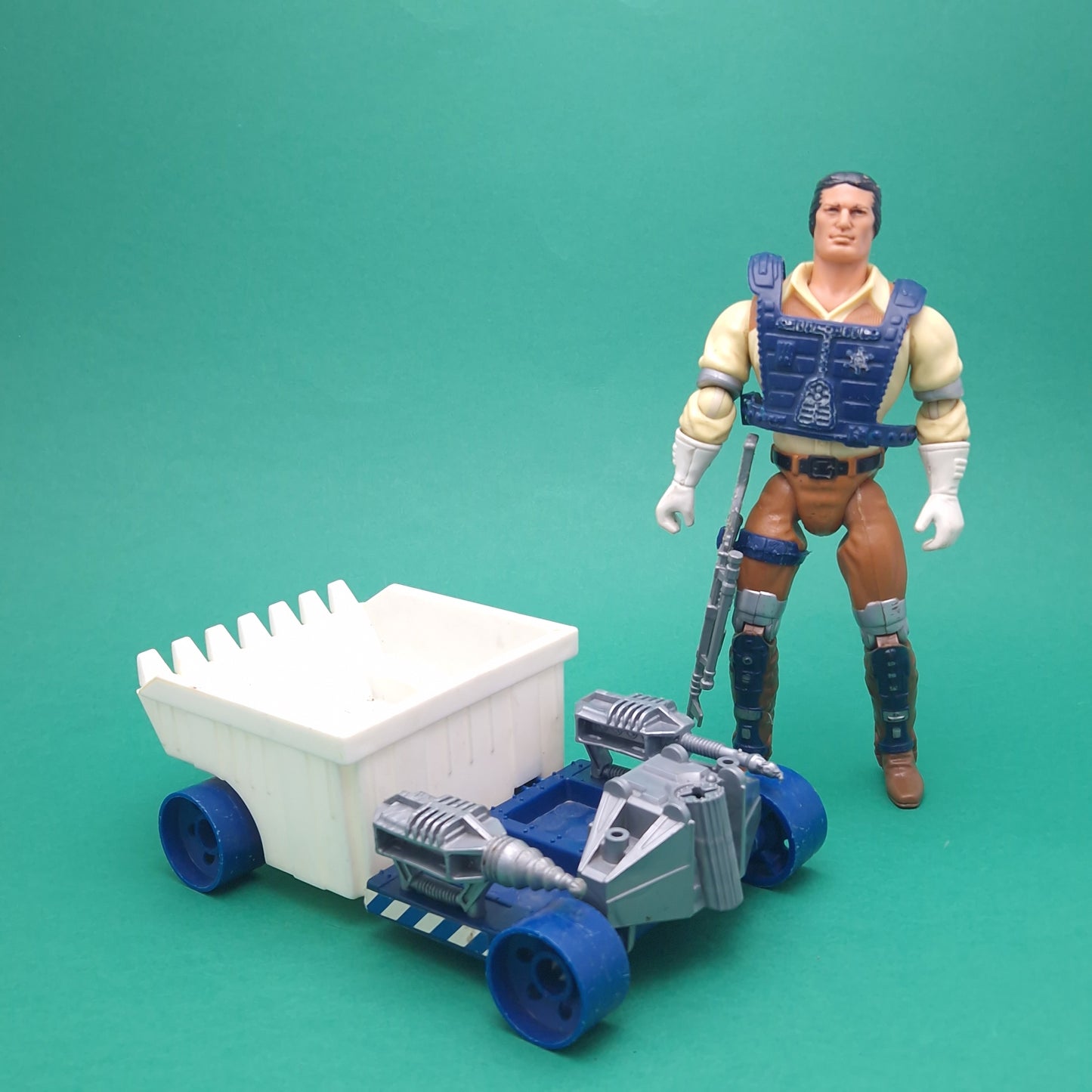 BRAVESTARR ☆ FIGURE With DEPUTY FUZZ'S PRAIRIE ROCKET ☆ Vintage Mattel Original 80s Loose