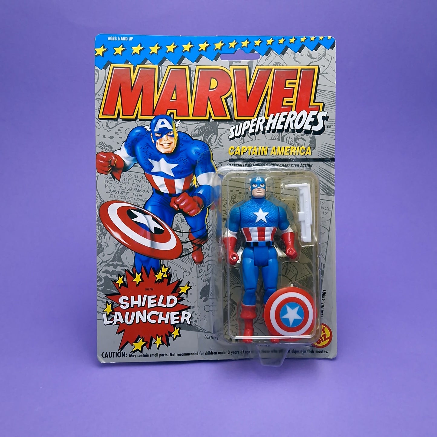 MARVEL SUPER HEROES ☆ CAPTAIN AMERICA Vintage Action Figure ☆ Original Carded Toybiz 90s