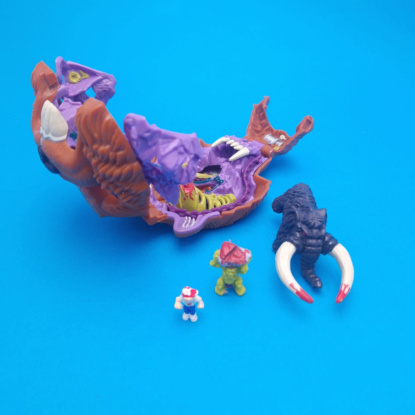 MIGHTY MAX ☆ GRAPPLES WITH BATTLE CAT Doom Zones Max Vintage Figure Complete ☆ Playset