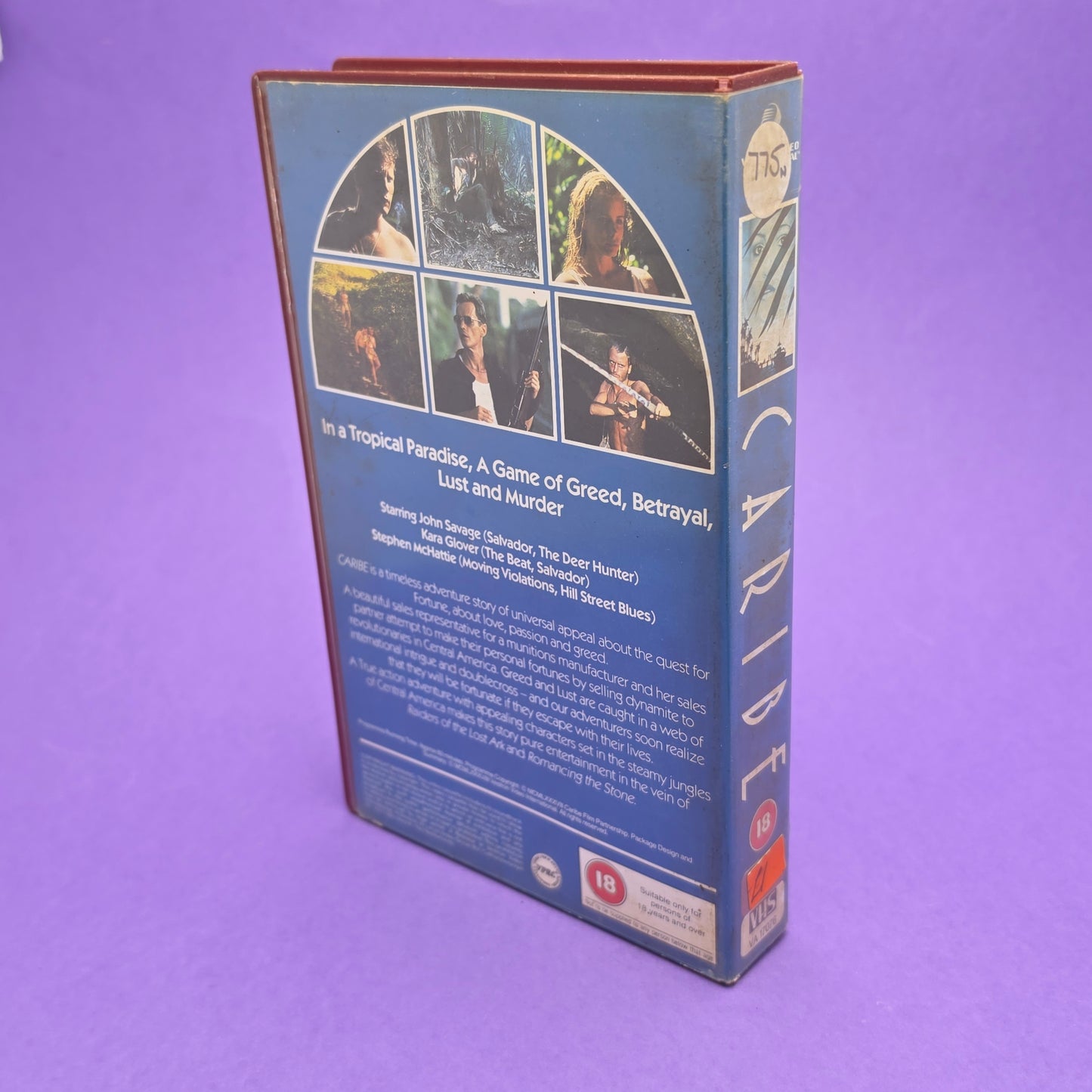 VHS Video ☆ CARIBE ☆ 18 Cert Big Box Ex-Rental Vintage Tape