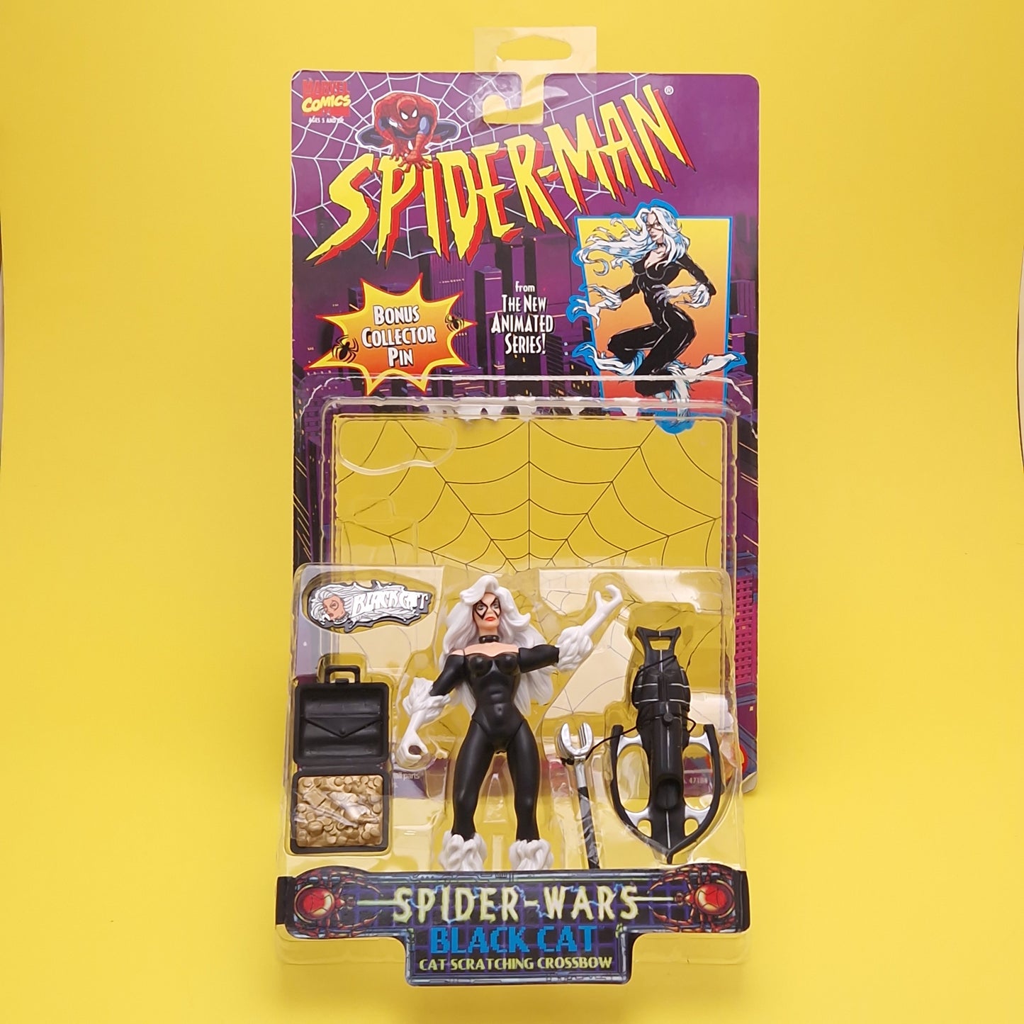 SPIDER-MAN ANIMATED SERIES ☆ Vintage BLACK CAT Figure ☆ Original Toybiz 90s
