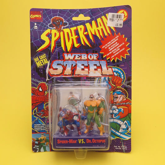 SPIDER-MAN WEB OF STEEL ☆ VS DR. OCTOPUS MARVEL Figure ☆ Diecast Metal Vintage Toybiz 90s