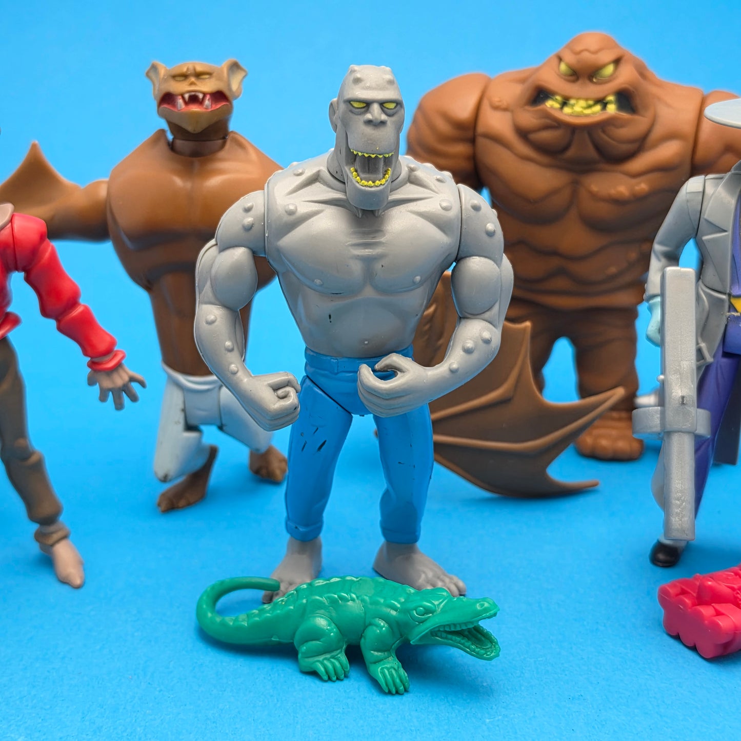 BATMAN THE ANIMATED SERIES ☆ KILLER CROC CLAYFACE JOKER MAN-BAT Figure ☆ Vintage 90s Kenner