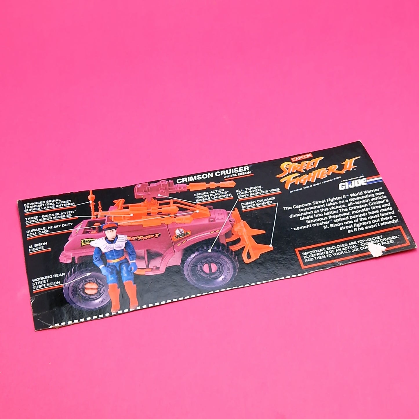 G.I.JOE ☆ STREET FIGHTER 2 M. BISON CRIMSON CRUISER Vehicle Figure ☆ Hasbro 1993